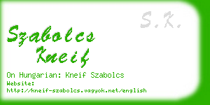 szabolcs kneif business card